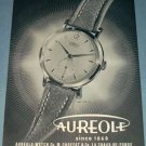 Aureole Watch Company Vintage 1954 Swiss Ad Suisse Advert Horlogerie M. Choffat & Co.