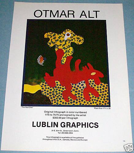 1976 Otmar Alt The Red One Vintage 1976 Art Ad Advert Advertisement