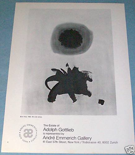 Adolph Gottlieb Blue Halo 1976 Art Ad Andre Emmerich