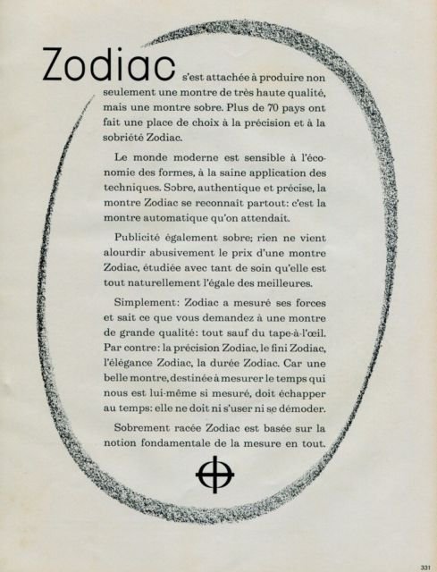 1960 Zodiac Watch Company Switzerland Vintage 1960 Swiss Ad Suisse Advert Horology Horlogerie
