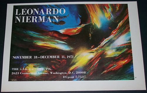 1971 Leonardo Nierman Vintage 1971 Art Exhibition Ad Advert i. f. a. Gallery, Washington, D.C.