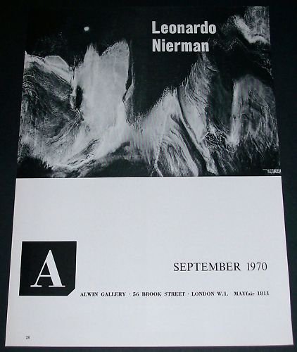 1970 Leonardo Nierman Vintage 1970 Art Exhibition Ad Advert Alwin Gallery, London