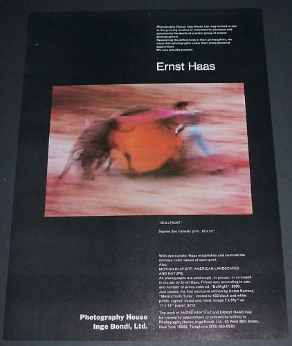 1970 Ernst Haas Bullfight Advert Vintage 1970 Art Ad Advertisement