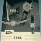 Ebel Watch Company Vintage 1954 Swiss Ad La Chaux-de-Fonds Switzerland Suisse Advert