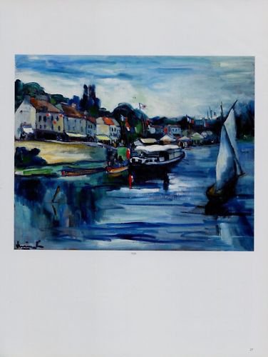 Maurice de Vlaminck Bord de Riviere 14 Juillet Art Ad Advertisement
