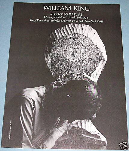 1976 Sculptor William King Vintage 1976 Art Exhibition Ad Advert Terry Dintenfass Gallery
