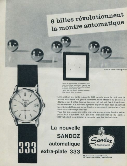 1960 Sandoz Watch Company Switzerland Vintage 1960 Swiss Ad Suisse Advert Horology