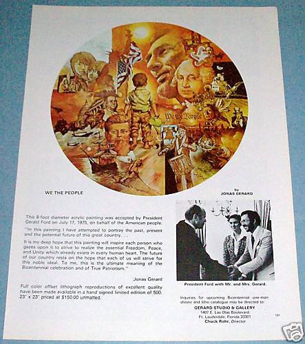 1976 Jonas Gerard We The People Vintage 1976 Art Ad Advertisement