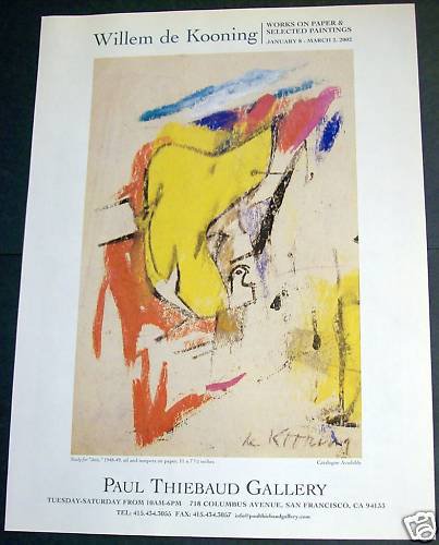 Willem de Kooning 2002 Art Exhibition Ad Advert Paul Thiebaud Gallery