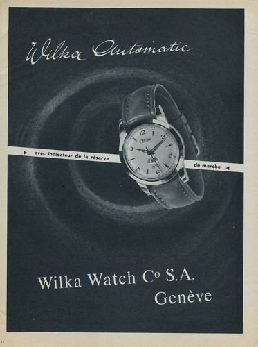 1956 Wilka Watch Company Switzerland Vintage 1956 Swiss Ad Suisse Advert Geneva Geneve