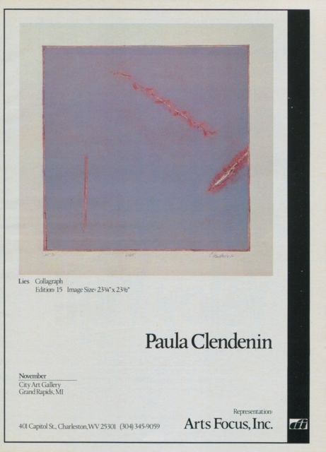 Paula Clendenin Lies Vintage 1982 Art Exhibition Ad