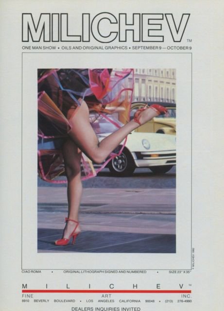 Milichev Ciao Roma Vintage 1982 Art Exhibition Ad