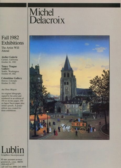 Michel Delacroix Aux Deux Magots 1982 Art Ad Advert Advertisement