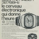 1974 Favre-Leuba Watch Company Quartz Raider Advert Vintage 1974 Swiss Ad Suisse Advert