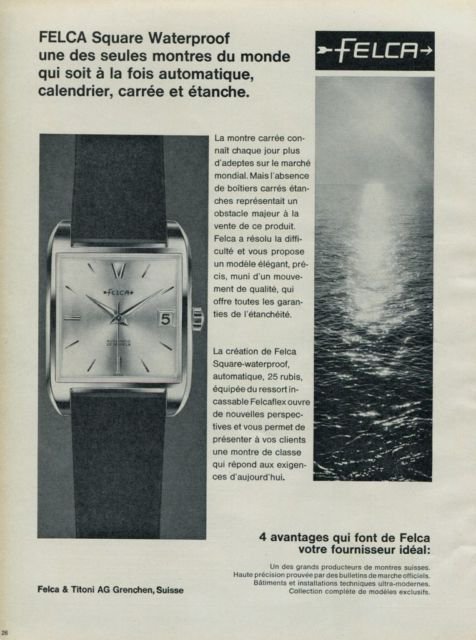 Felca Watch Company Felca & Titoni Switzerland 1965 Swiss Ad Suisse Advert