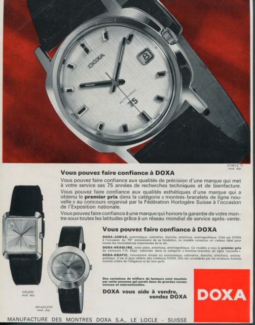 1965 Doxa Watch Company Le Locle Switzerland 1965 Swiss Ad Suisse Advert Horology