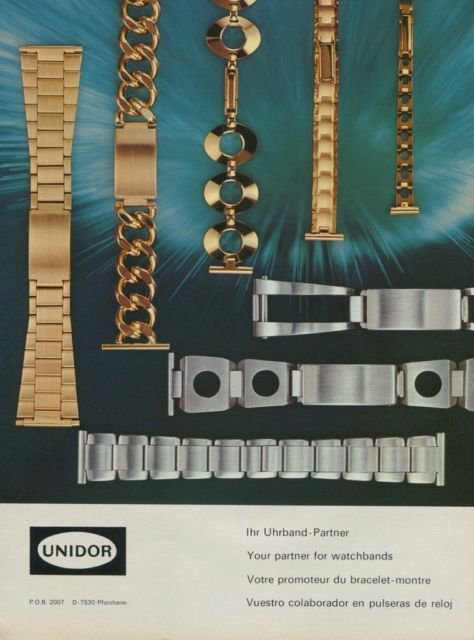 Unidor Company Pforzheim Germany Vintage 1974 Swiss Ad Advert Horlogerie