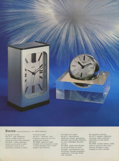 1974 Swiza Clock Company Louis Schwab S.A. Vintage 1974 Swiss Ad Suisse Advert Switzerland