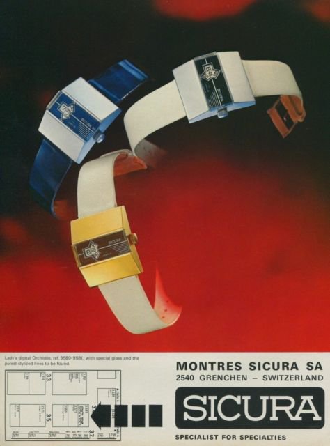 1974 Sicura Watch Company Switzerland Vintage 1974 Swiss Ad Suisse Advert Horology Horlogerie