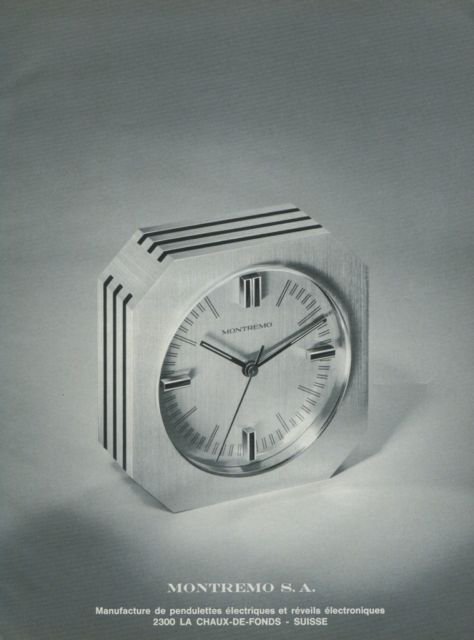 1974 Montremo Clock Company Switzerland 1974 Swiss Ad Suisse Advert Horlogerie Horology