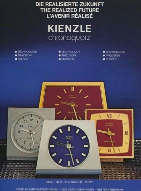 1974 Kienzle Clock Company Germany Vintage 1974 Swiss Ad Suisse Advert Horlogerie Horology