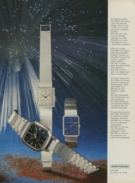 1974 Girard-Perregaux Watch Company Switzerland Vintage 1974 Swiss Ad Advert Suisse