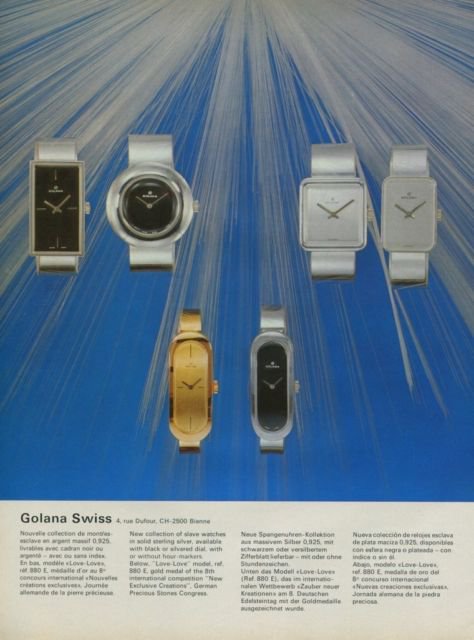 1974 Golana Watch Company Switzerland Vintage 1974 Swiss Ad Suisse Advert Horlogerie