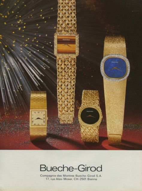 Bueche-Girod Watch Company Switzerland Vintage 1974 Swiss Ad Suisse Advert