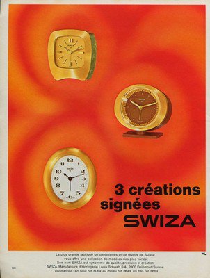 Swiza Clock Company Delemont Switzerland Vintage 1970 Swiss Ad Suisse Advert