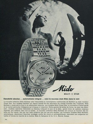 Mido Watch Company Switzerland Mido Multi Star Advert Vintage 1970 Swiss Ad Suisse Advert