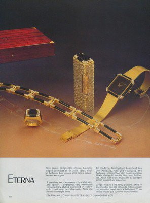 Eterna Watch Company Grenchen Switzerland Vintage 1977 Swiss Ad Suisse Advert