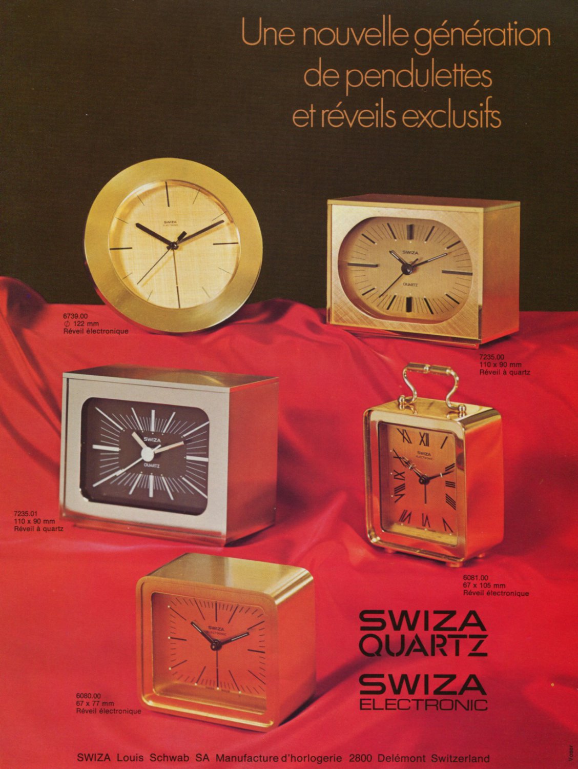 1976 Swiza Clock Company Louis Schwab SA Vintage 1976 Swiss Ad Suisse Advert Horology