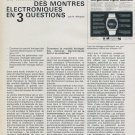 Le Marche des Montres Electroniques en 3 Questions 1976 Swiss Magazine Article by H. Marquis Le Marche des Montres Electroniques en 3 Questions 1976 Swiss Magazine Article by H. Marquis