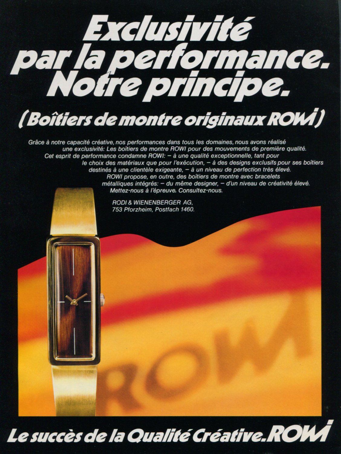 RoWi Rodi & Wienenberger AG Company 1973 Swiss Ad Advert Horology Horlogerie