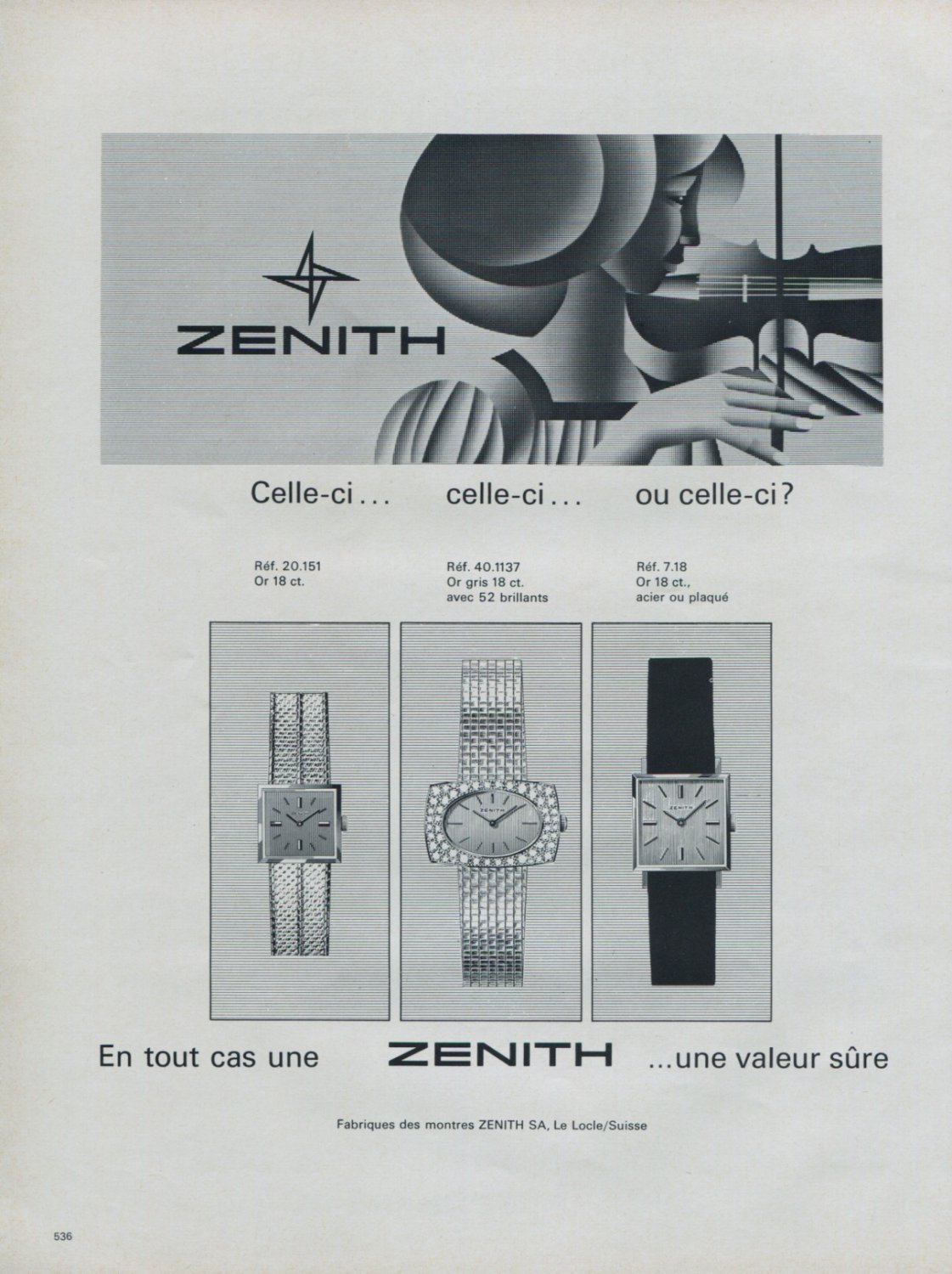 1968 Zenith Watch Company Zenith SA Vintage 1968 Swiss Ad Suisse Advert Horology