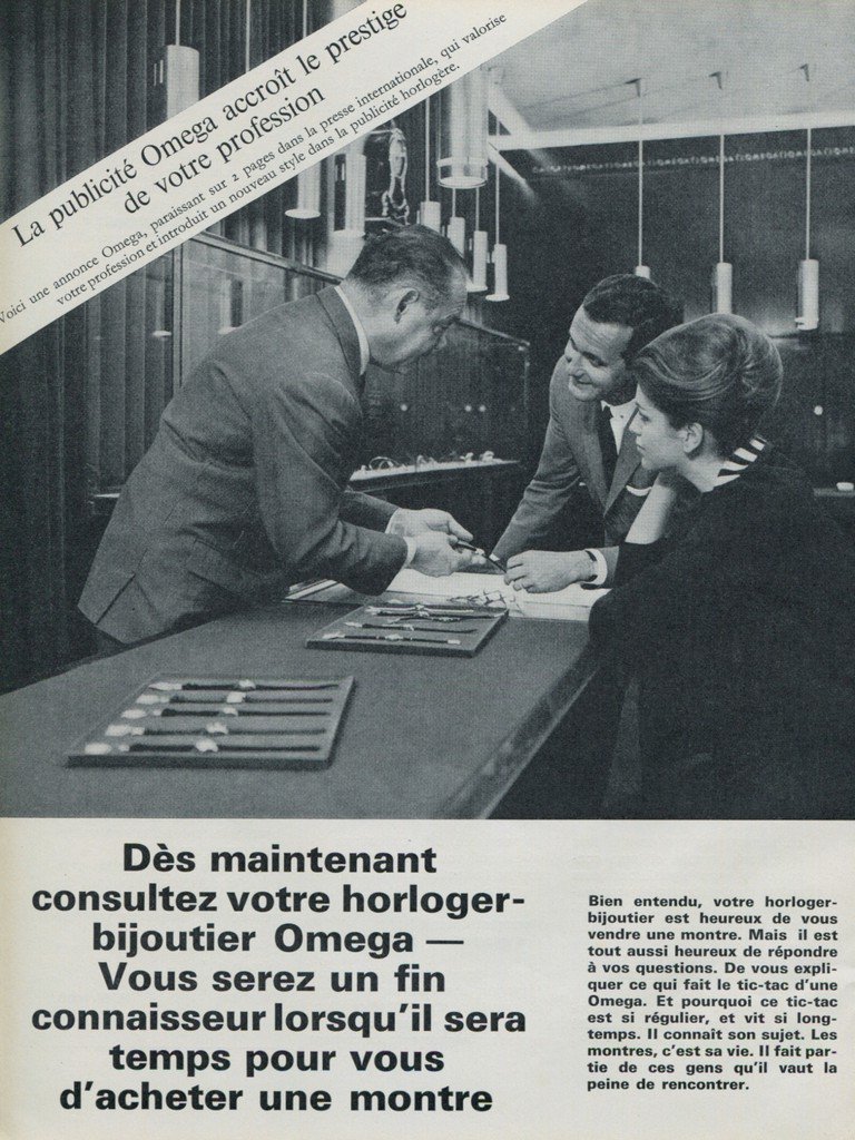 Omega Watch Company Switzerland Vintage 1965 Swiss Ad Suisse Advert Horlogerie Horology