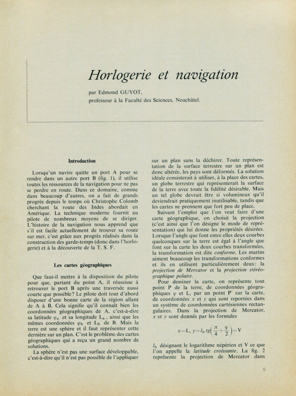 1959 Horlogerie et Navigation by E. Guyot Vintage 1959 Swiss Magazine Article Horology
