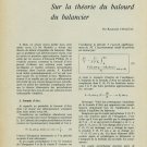 Sur la Theorie du Balourd du Balancier 1959 Swiss Magazine Article Horology