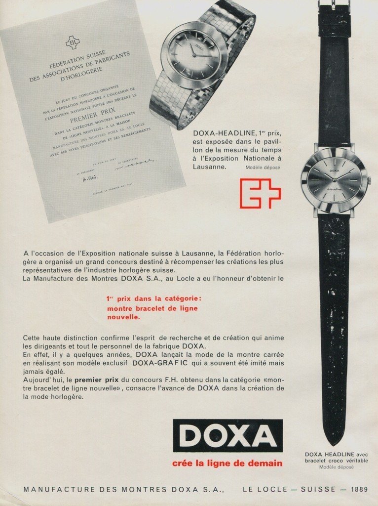 1964 Doxa Watch Company Doxa Headline Advert Vintage 1964 Swiss Ad Suisse Advert Horlogerie