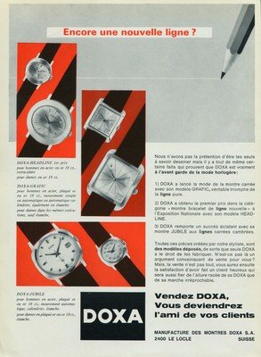Doxa Watch Company Switzerland Vintage 1965 Swiss Ad Suisse Advert Horlogerie