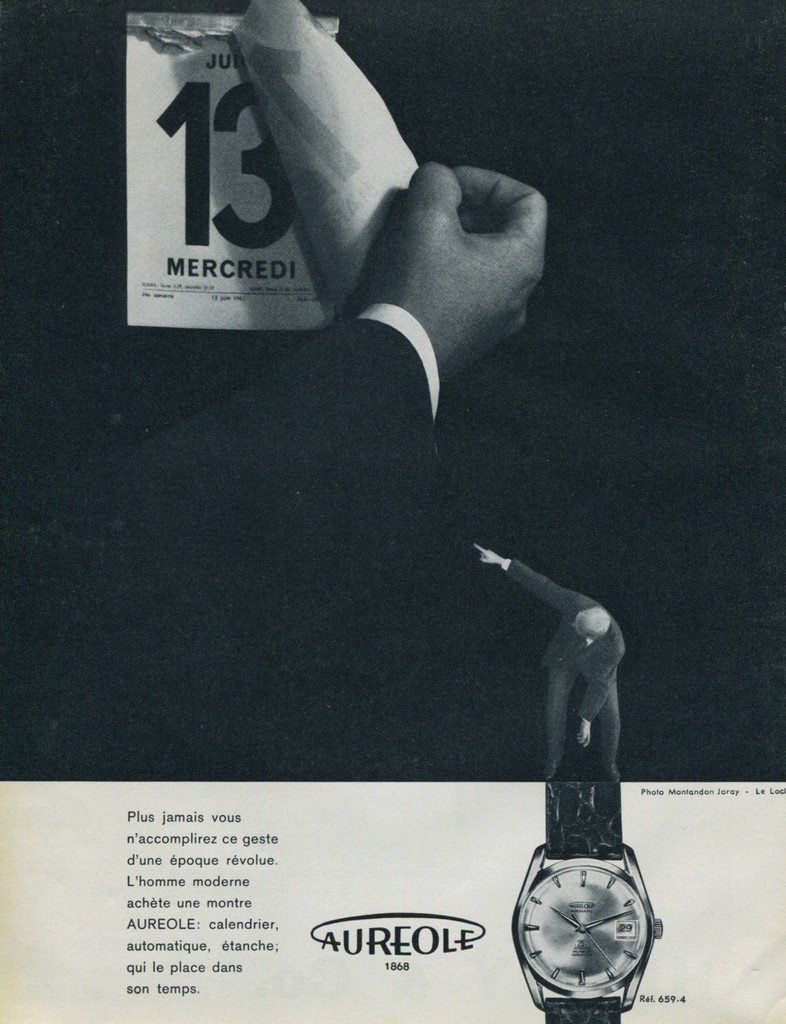 Aureole Watch Company Switzerland Vintage 1964 Swiss Ad Suisse Advert Horlogerie