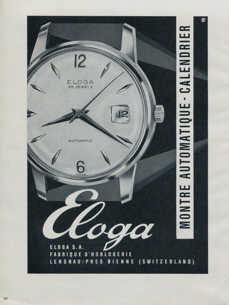 Eloga Watch Company Switzerland Vintage 1964 Swiss Ad Suisse Advert Horlogerie