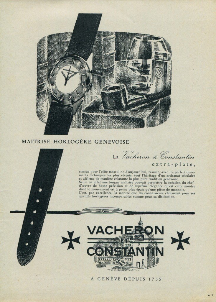 1954 Vacheron Constantin Watch Company Geneve Switzerland Vintage 1954 Swiss Ad Suisse Advert