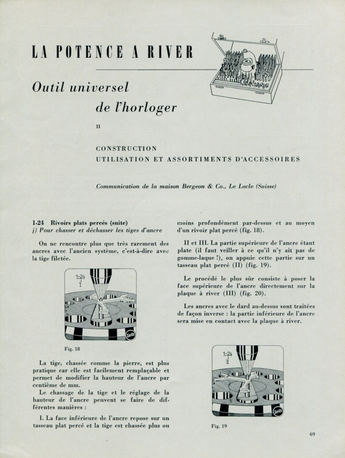 1956 Outil Universel de l'Horloger Info + Instruction 1956 Swiss Magazine Article