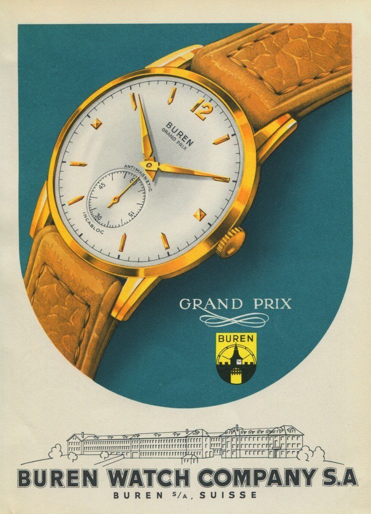 1951 Buren Watch Company Switzerland 1951 Swiss Ad Suisse Advert ...