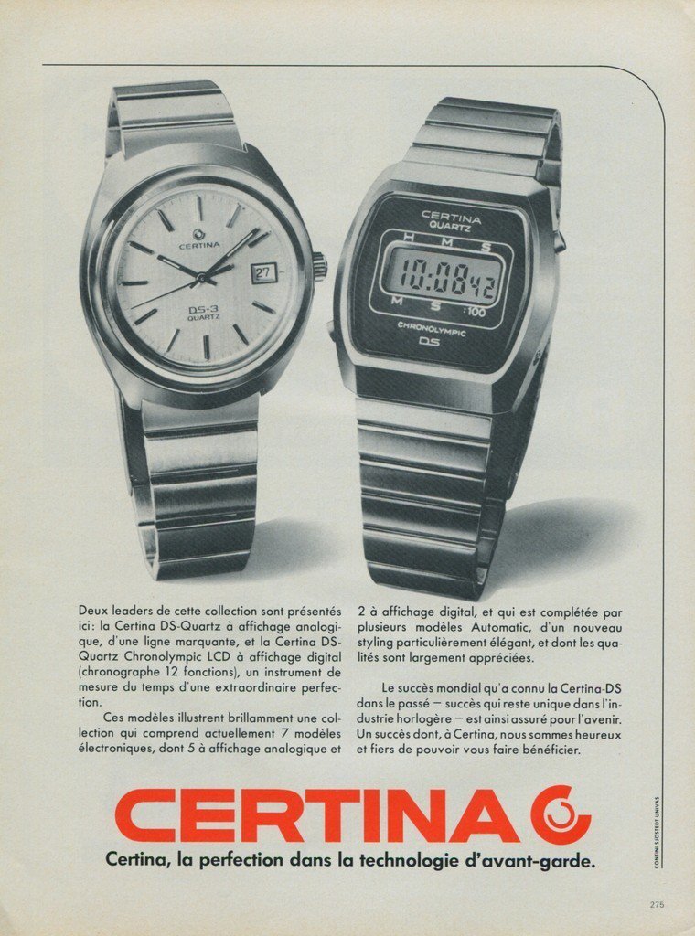 Certina Watch Company Vintage 1977 Swiss Ad Suisse Advert Horlogerie Horology