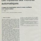 1968, Part 3: Les Mysteres des Montres Automatiques by P. Beguin Vintage 1968 Swiss Magazine Article