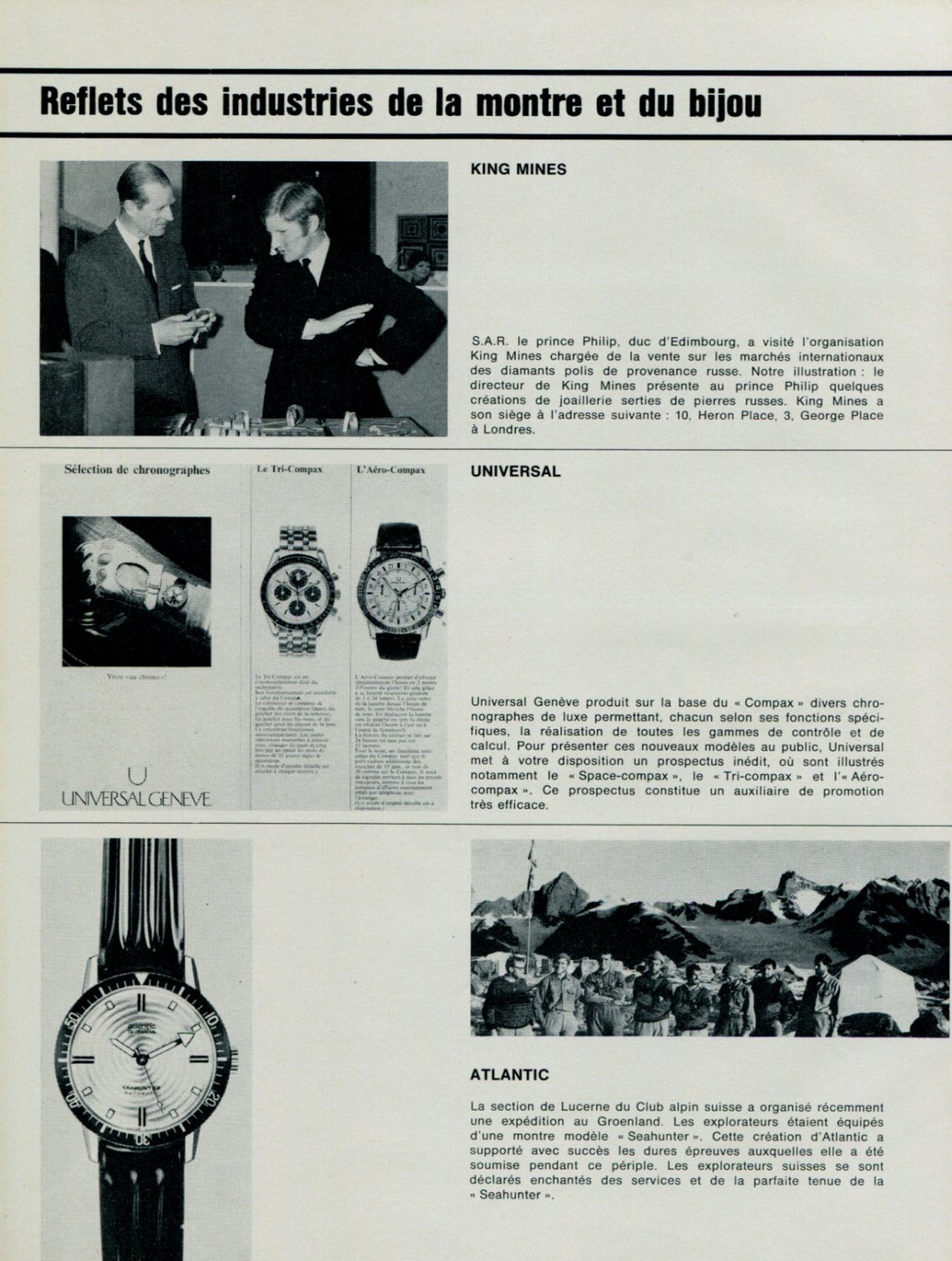 Atlantic Watch Company Mido Favre-Leuba Juvenia 1968 Swiss Magazine Clipping