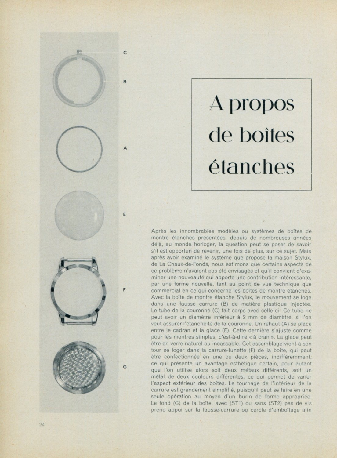 1959 A Propos de Boites Etanches Vintage 1959 Swiss Magazine Article Horology Horlogerie