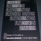 1969 Fletcher Benton Vintage 1969 Art Exhibition Ad Galeria Bonino, NY Advert